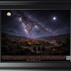 Framed Christian Art the Imaginative Nativity Scene of The Birth of Jesus Christ